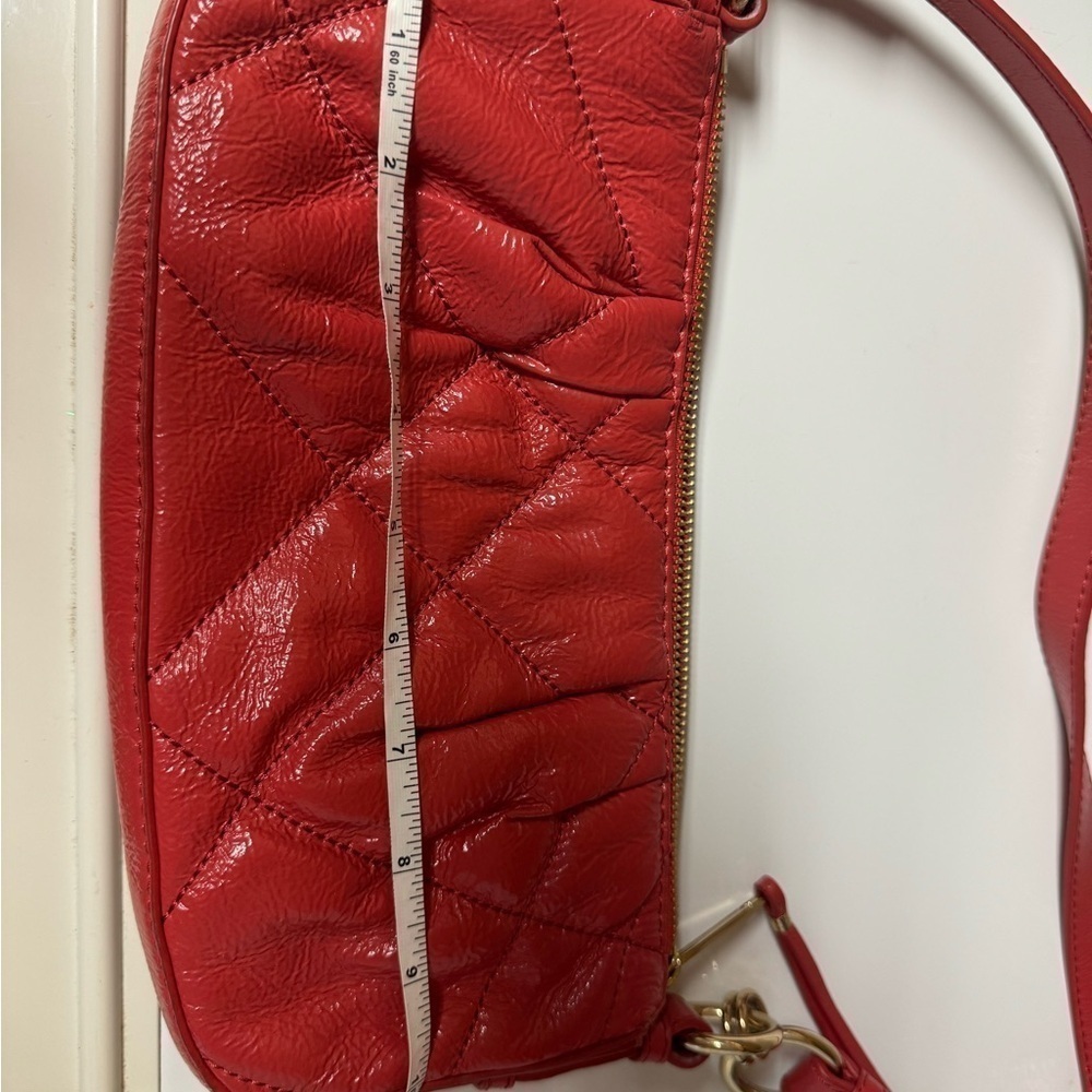 Elliott Lucca Red Leather Quilted Crossbody Bag - Picture 3 of 10